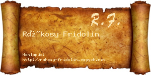 Rákosy Fridolin névjegykártya